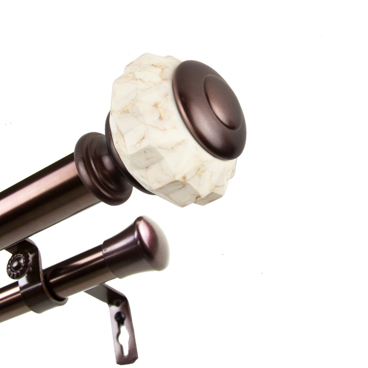 Hermosa Home Lorde 1" Diameter Double Curtain Rod 160-240" - Bronze